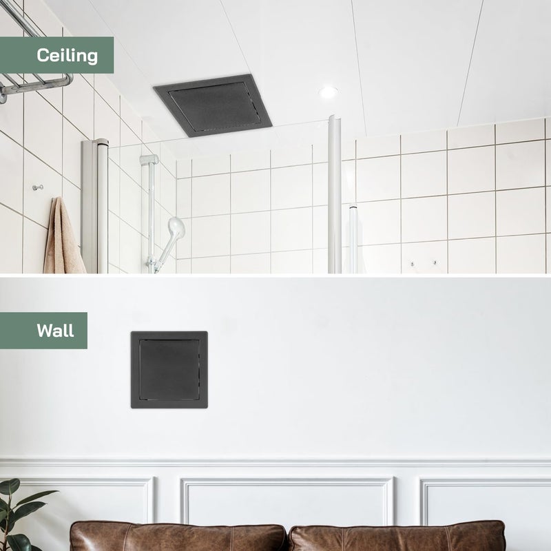 Vent Systems 6'' x 6'' Inch Anthracite Metal Access Panel with Click Function - Easy Access Doors - Access Panel for Drywall, Wall, Electrical and Plumbing Service Door - Image 3